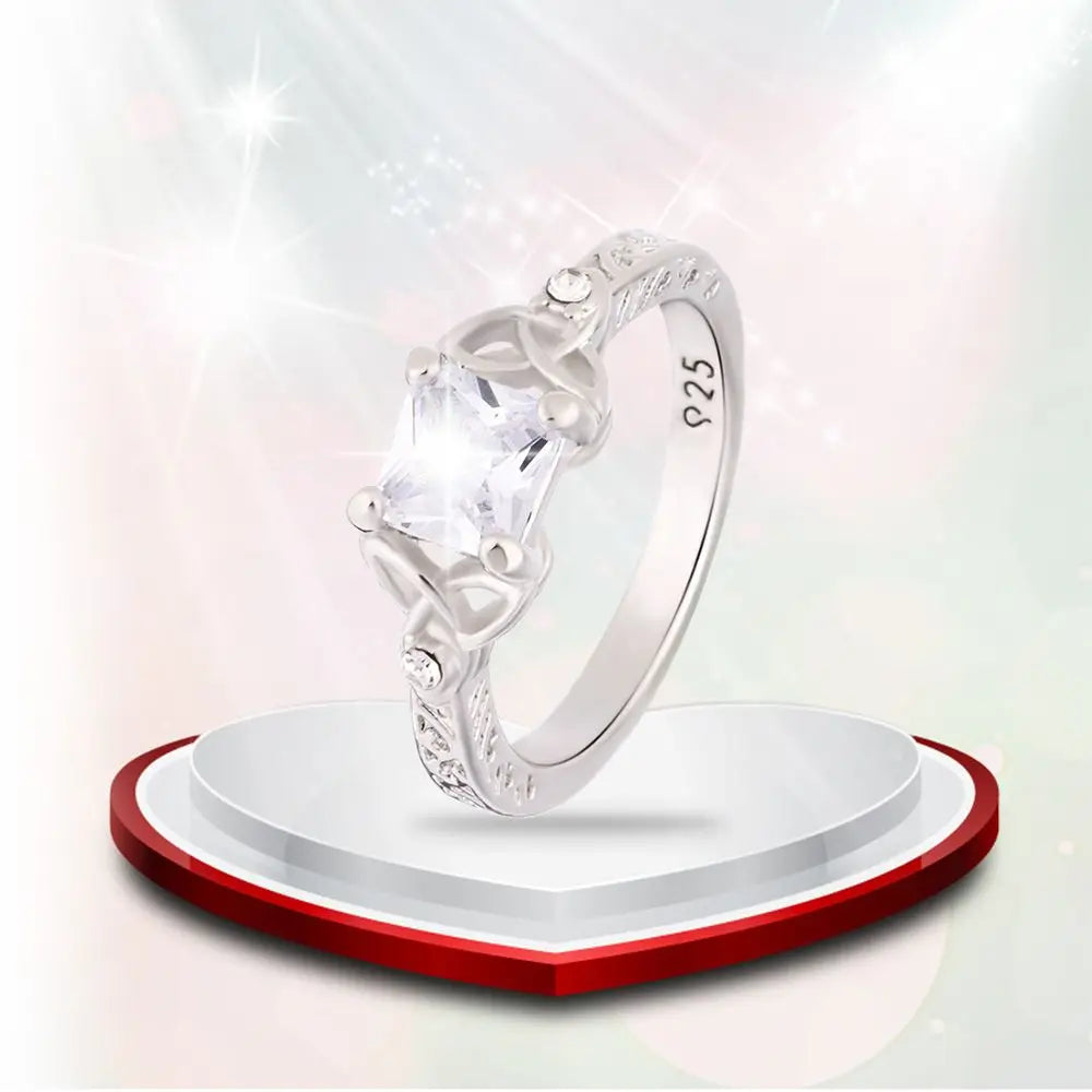 Exquisite Women's Zircon Wedding Ring 925 Sterling Silver