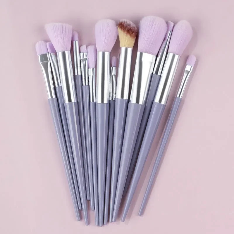 13-Piece Fluffy Makeup Brush Set for Foundation, Blush & Eyeshadow