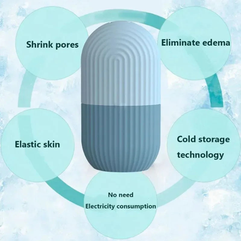 Ice Roller & Cube Mold for Face, Eyes, Neck – Reusable Skin Care Tools