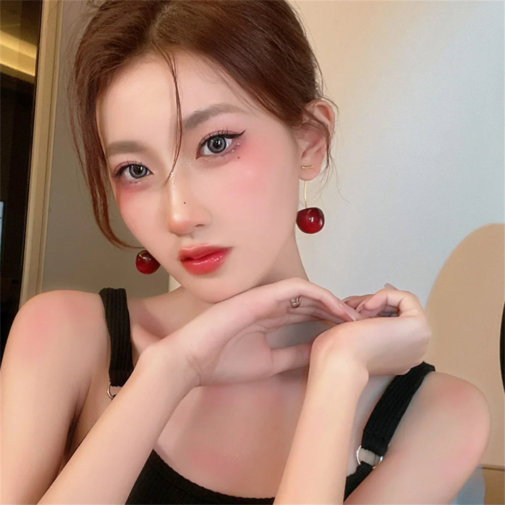 Cute Cherry Acrylic Earrings for Women