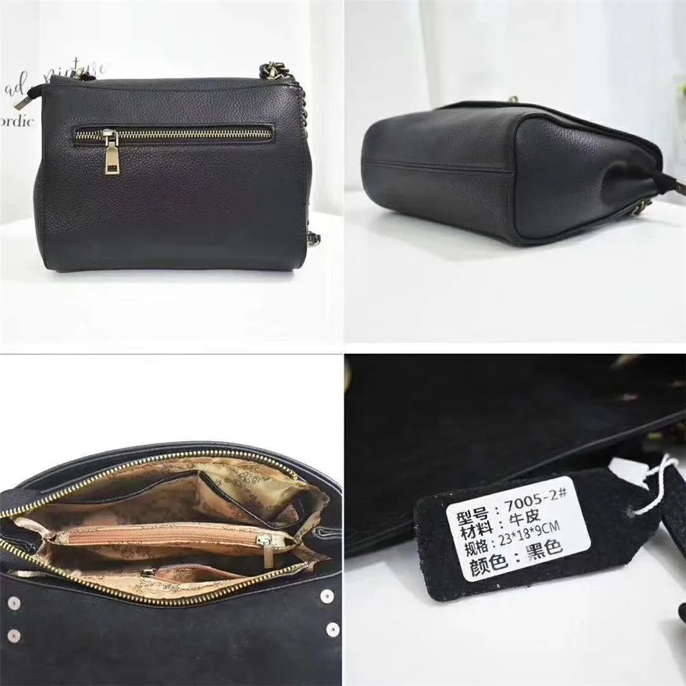 Large Luxury Brand Chain Shoulder Bag | 100% Genuine Leather Women’s Handbag