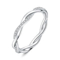 Moissanite D Love Rope Ring 925 Silver Gold Stackable