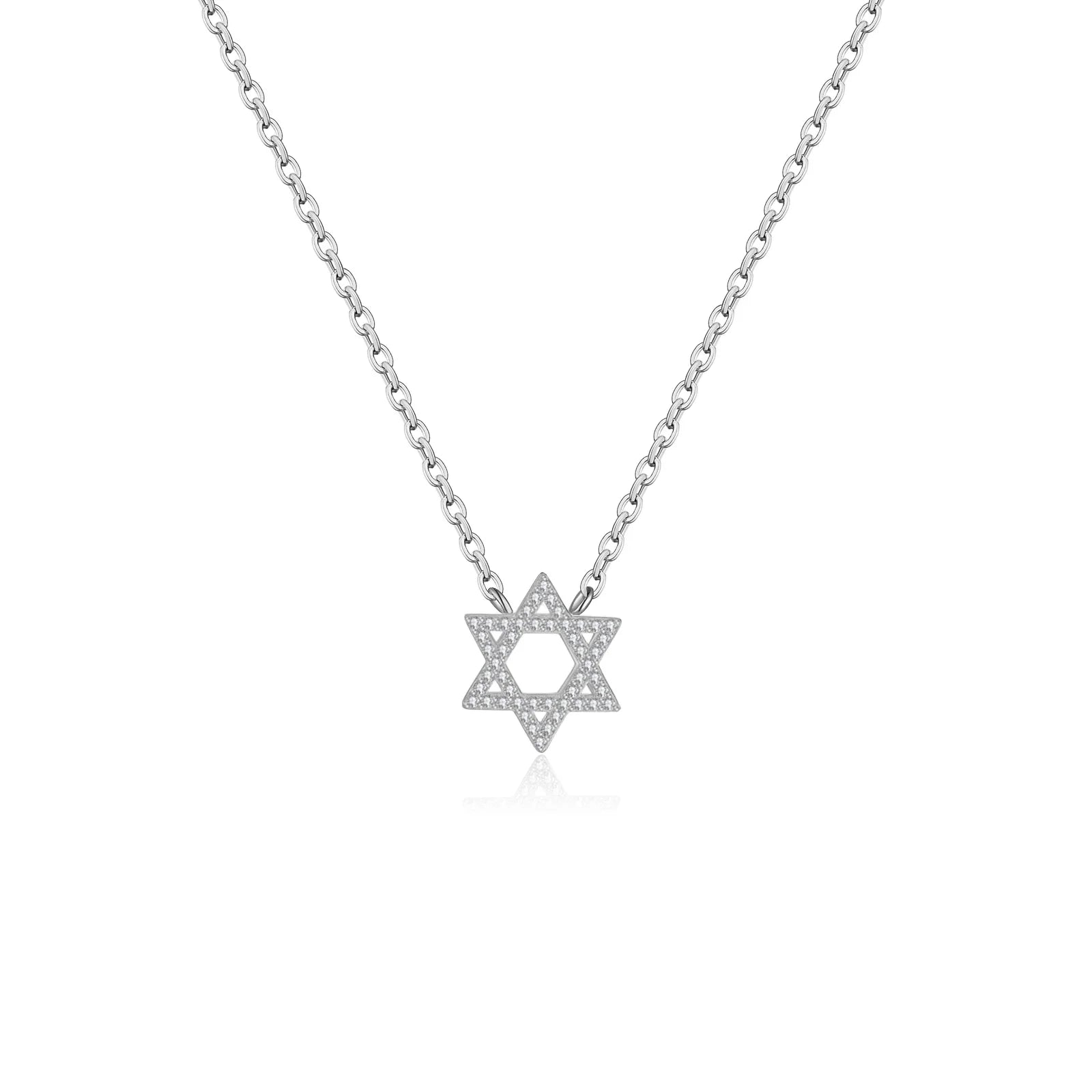 925 Silver Star of David Pendant Necklace Women