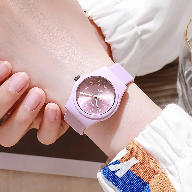 Silicone Strap Quartz Watch for Women