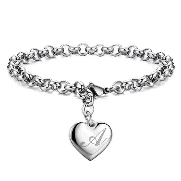 925 Sterling Silver Noble Heart Chain Bracelet for Women
