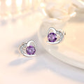 925 Sterling Silver Crystal Heart Stud Earrings for Women