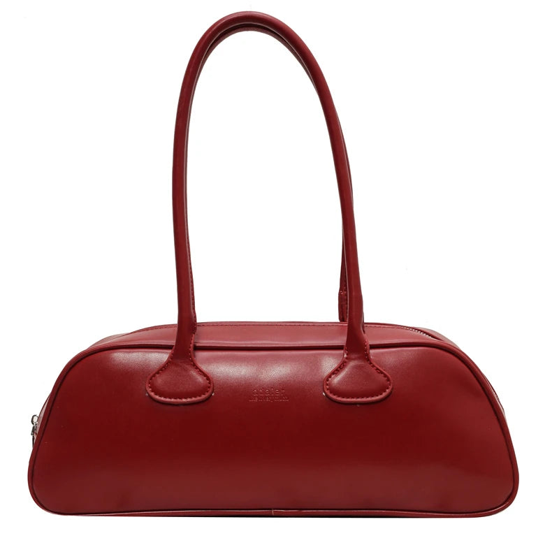 Vintage PU Zipper Shoulder Bags for Women