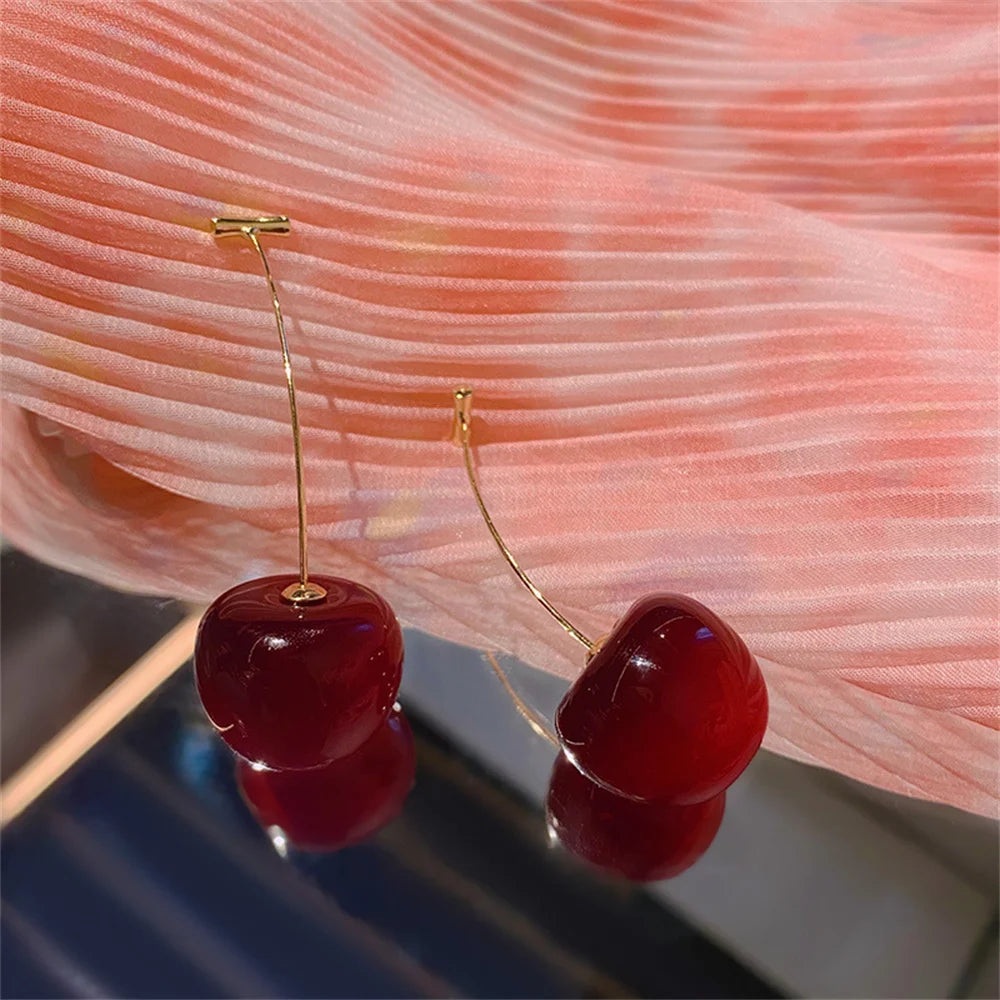 Cute Cherry Acrylic Earrings for Women