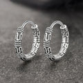 Vintage 925 Silver Hoop Earrings for Women – Pattern Design
