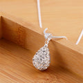 925 Silver Water Drop Zircon Necklace 18–24
