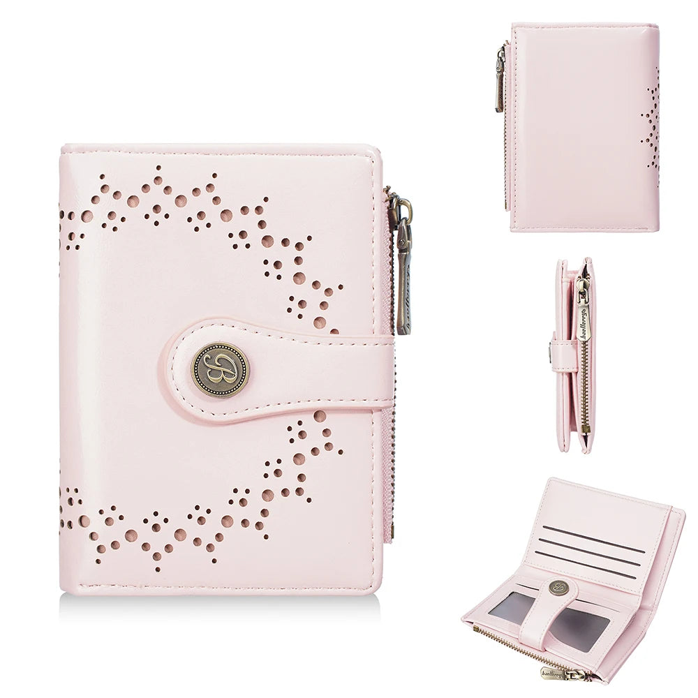 PU Leather Mini Wallet – Chic Card Organizer with Zipper Coin Pocket