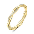 Moissanite D Love Rope Ring 925 Silver Gold Stackable