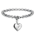 925 Sterling Silver Noble Heart Chain Bracelet for Women