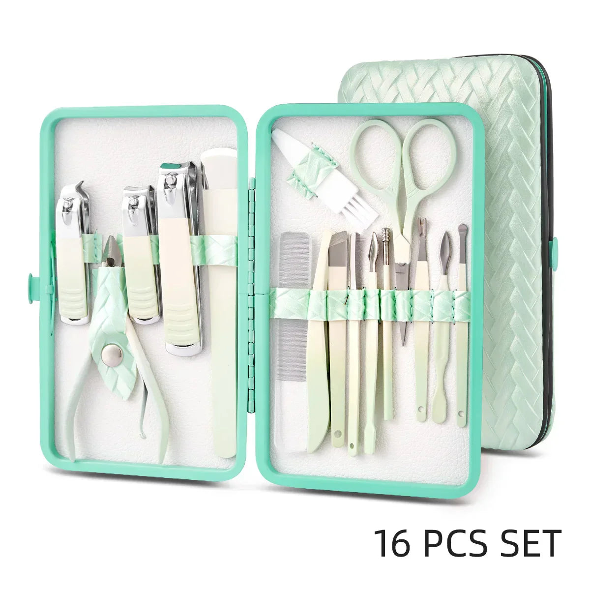 7-16Pcs Manicure Pedicure Set, Pro Nail Clipper Kit w/ Case