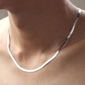 925 Silver Blade Chain Necklace/Bracelet Men Women Gift