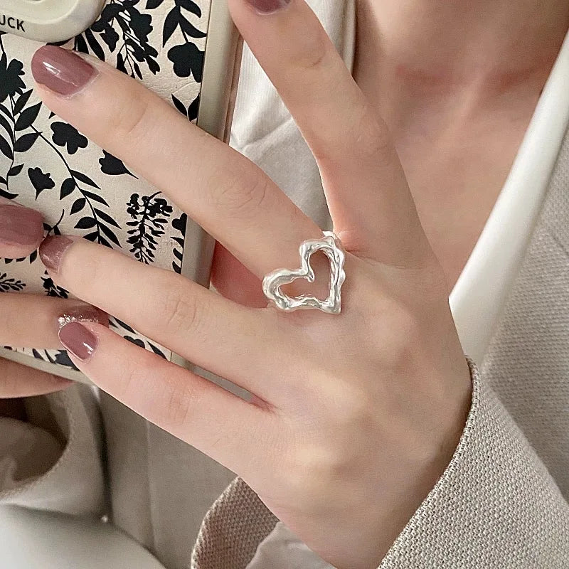 925 Sterling Silver Minimalist Heart Ring
