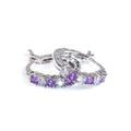 925 Silver CZ Circle Stud Earrings for Women Jewelry