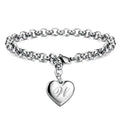 925 Sterling Silver Noble Heart Chain Bracelet for Women