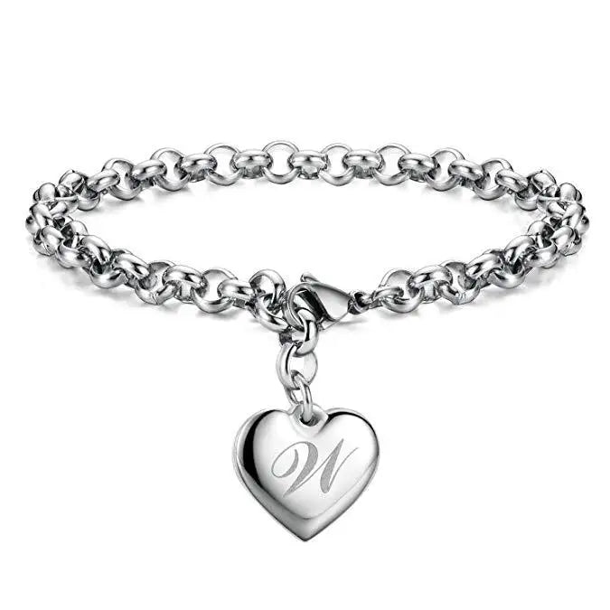 925 Sterling Silver Noble Heart Chain Bracelet for Women