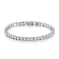 S925 Silver Zirconia Tennis Bracelet 4mm Women 16-20cm