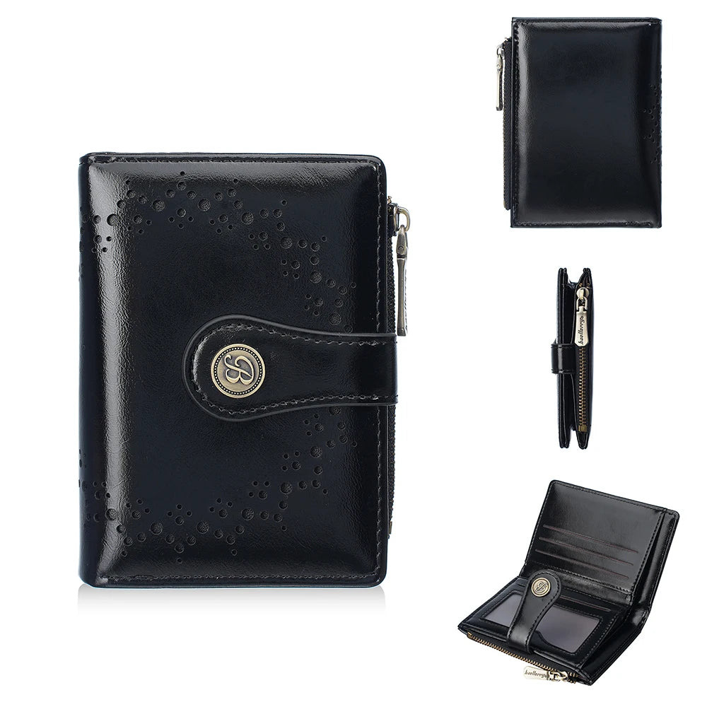 PU Leather Mini Wallet – Chic Card Organizer with Zipper Coin Pocket