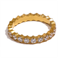 White Cubic Zirconia Stainless Steel Thin Bling Engagement Ring