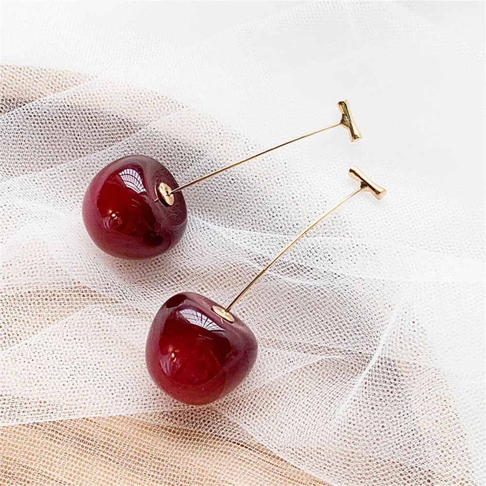 Cute Cherry Acrylic Earrings for Women