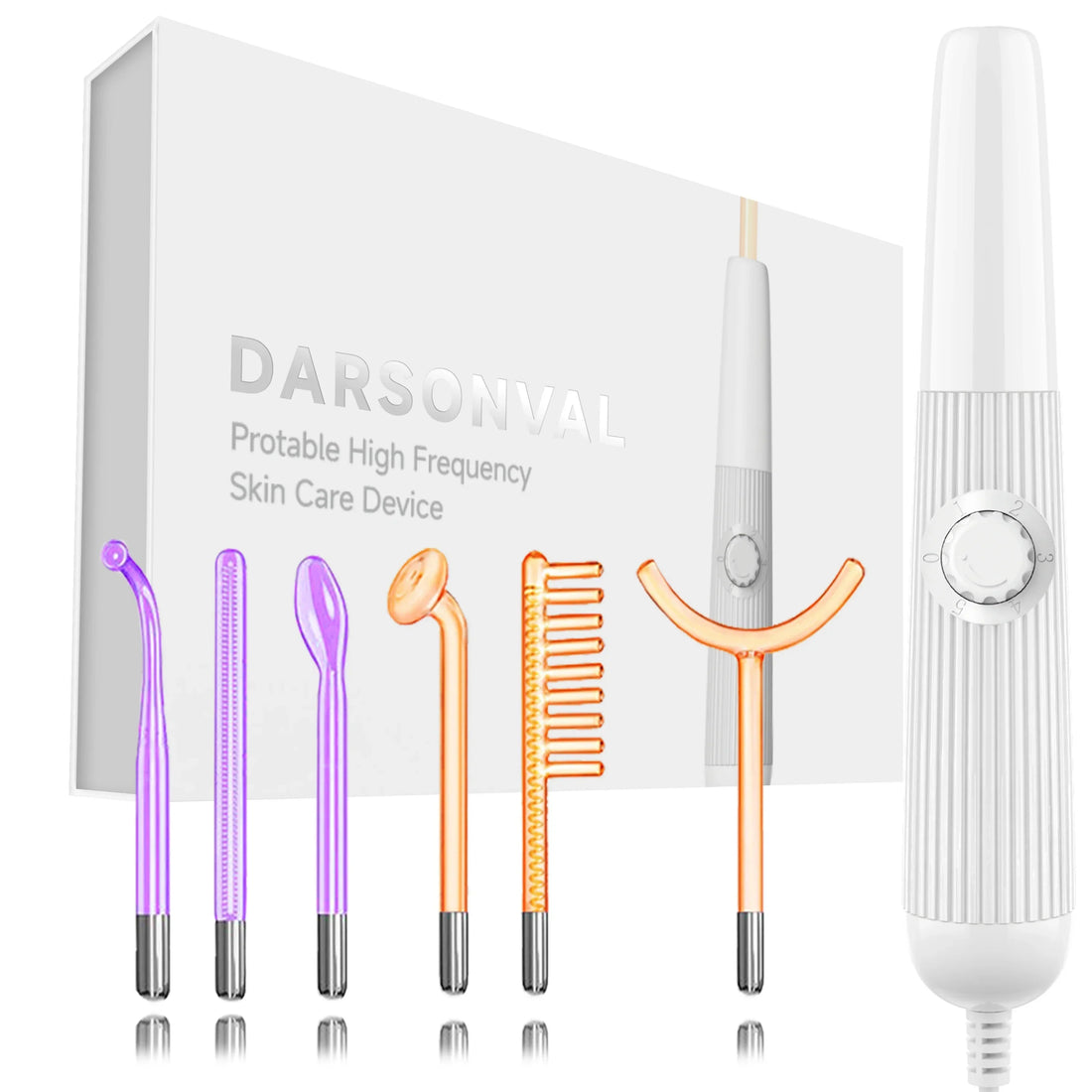 High-Frequency Facial Machine: 6 Neon & Argon Wands for Wrinkles & Acne