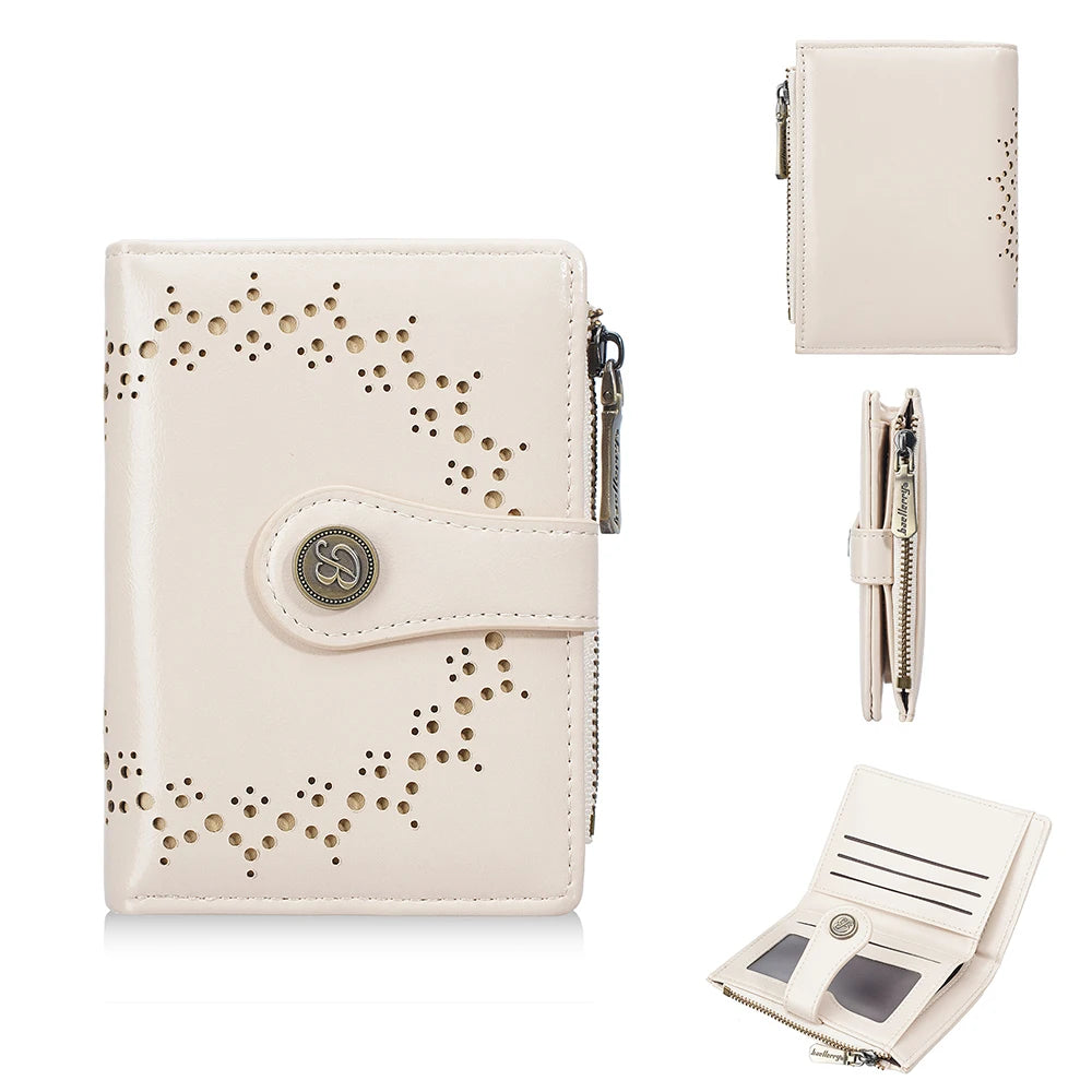 PU Leather Mini Wallet – Chic Card Organizer with Zipper Coin Pocket