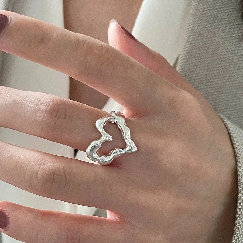 925 Sterling Silver Minimalist Heart Ring