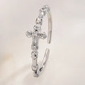 Cross Zircon Ring – Elegant Sparkle Adjustable Open Band