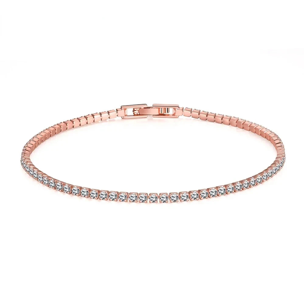 925 Sterling Silver Tennis Bracelet, 16-19CM, 2.5MM Zirconia Gift