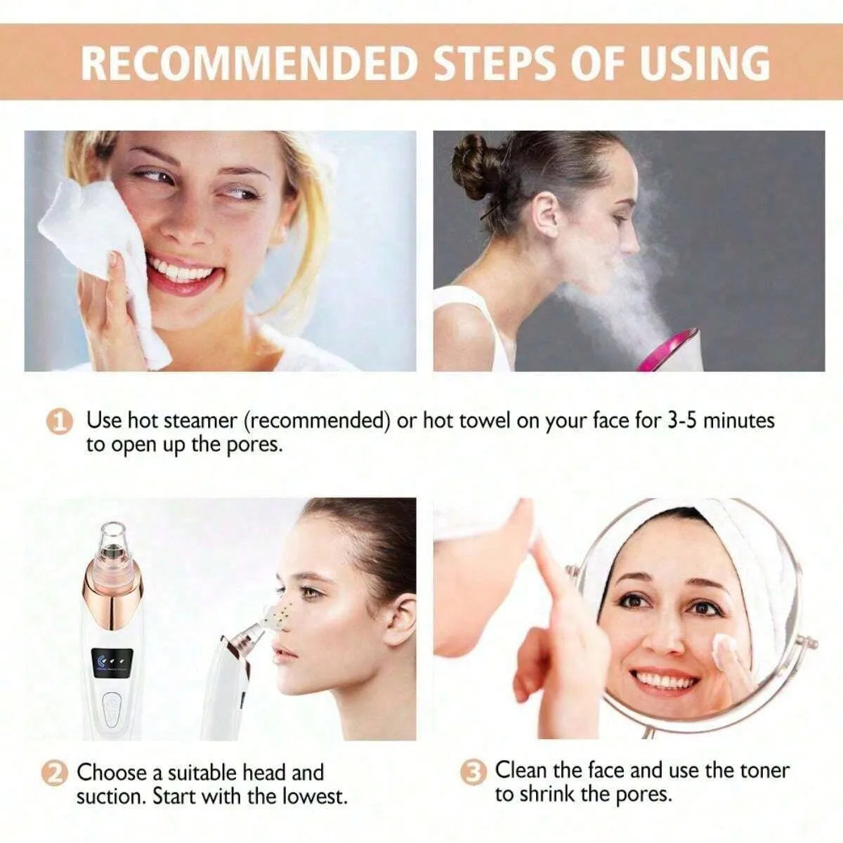 Electric Facial Pore Cleanser Vacuum – Blackhead & Acne Remover