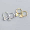 925 Silver Heart Tassel Earrings Gold Plated for Women