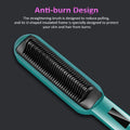 Ionic Hair Straightener Brush with LCD Display & Anti-Scald Comb