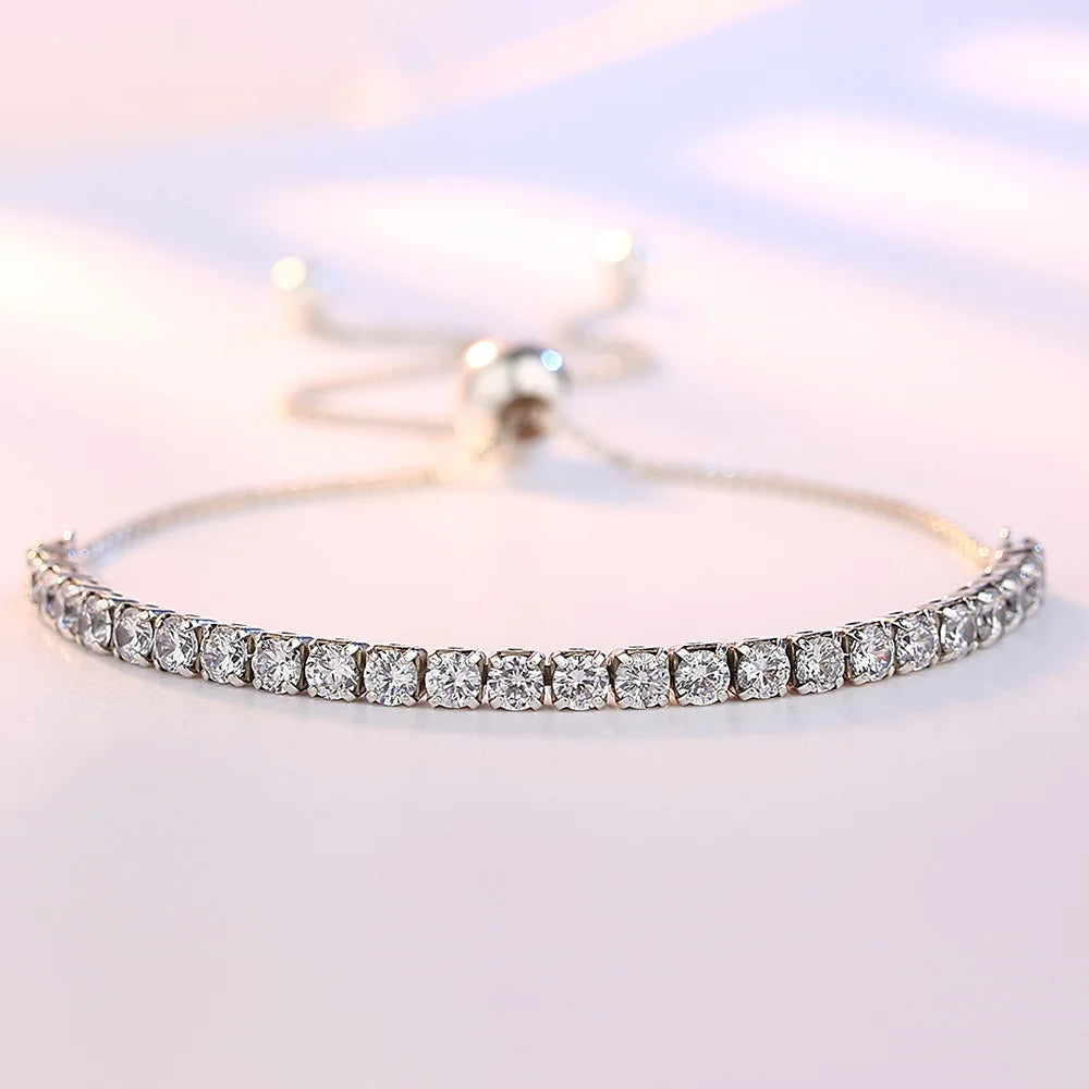 925 Sterling Silver Zircon Tennis Elegant Bracelet