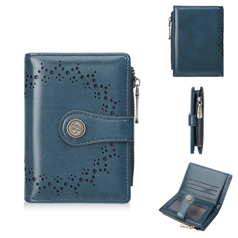 PU Leather Mini Wallet – Chic Card Organizer with Zipper Coin Pocket