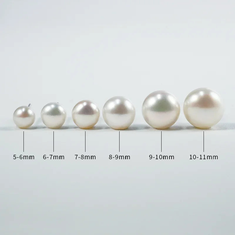 925 Sterling Silver Freshwater Pearl Stud Earrings for Women