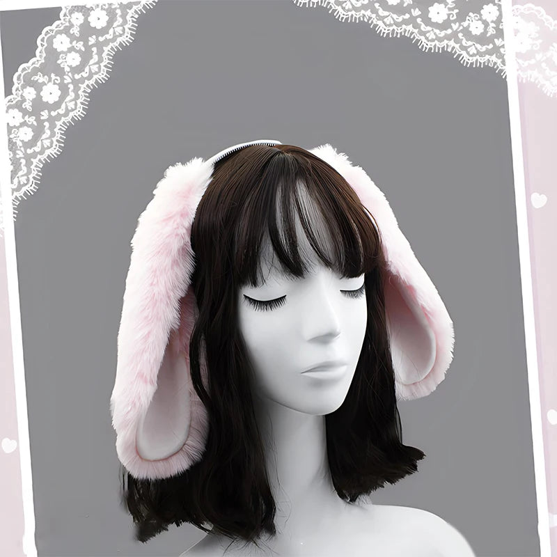 Plush Bunny Ear Headband – Cute Party Accessory & Soft Polyester