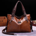Vintage Soft Leather Tote Bag Women Shoulder Crossbody Handbag