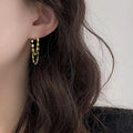 925 Sterling Silver Double Tassel Earrings, Long Sparkling Chains
