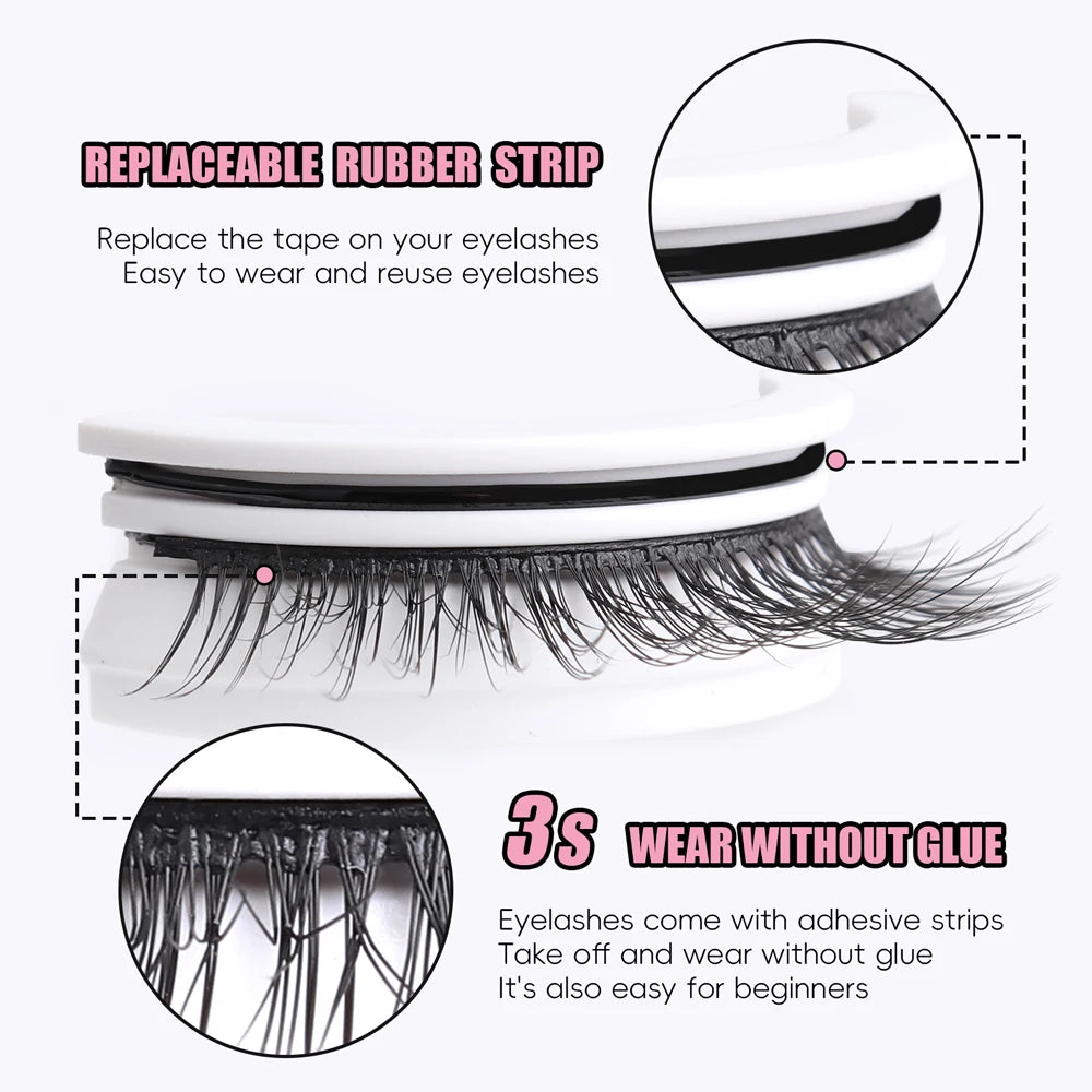 Reusable Self-Adhesive False Eyelashes – Glue-Free, Easy Wear
