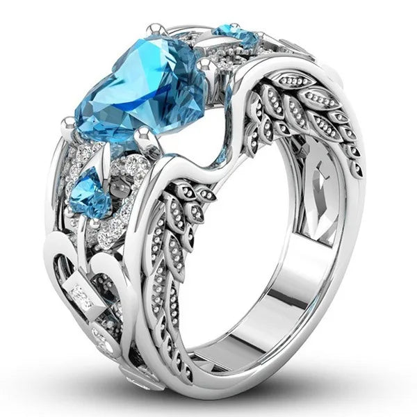 925 Silver Multicolor Heart Zircon Ring – 5 Color Love