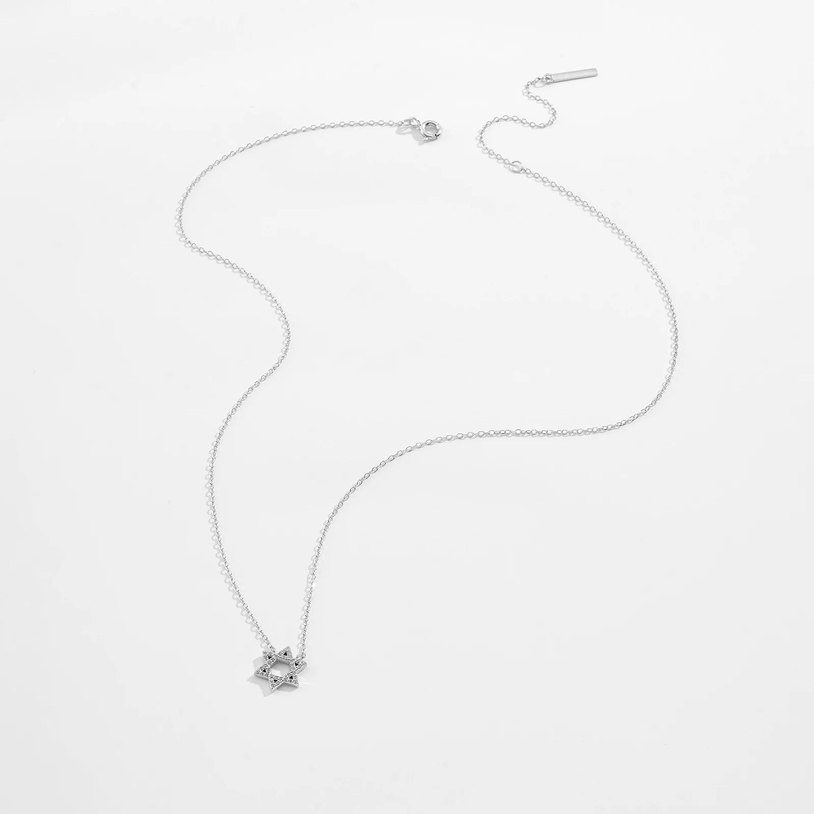 925 Silver Star of David Pendant Necklace Women