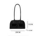 Bowling Box Handbag for Women Boston Tote Bag PU Leather