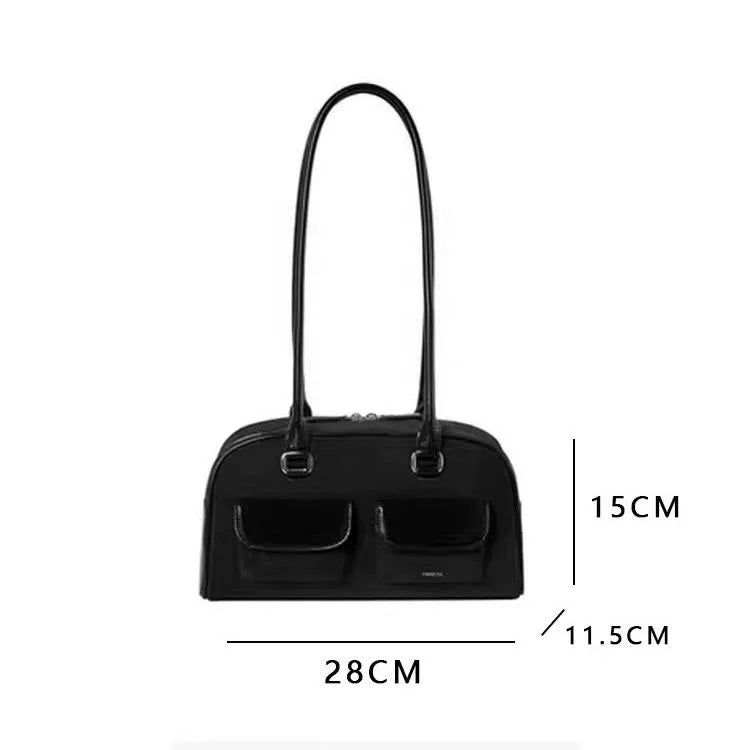 Bowling Box Handbag for Women Boston Tote Bag PU Leather