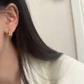 Minimalist 925 Silver Nail Hoop Earrings Women