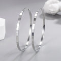 925 Silver Square Earrings Women 3-6CM Big Aesthetic Jewelry