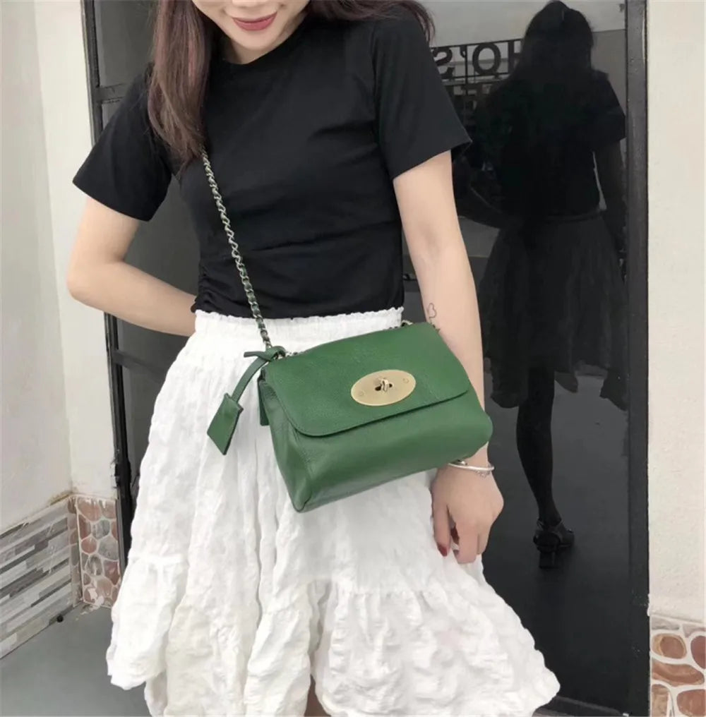 Large Luxury Brand Chain Shoulder Bag | 100% Genuine Leather Women’s Handbag