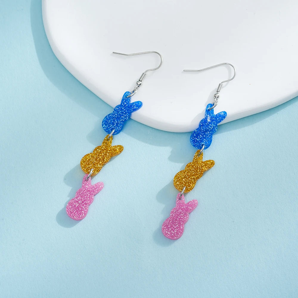 Bunny Tassel Earrings – Playful Statement Acrylic Drop Design